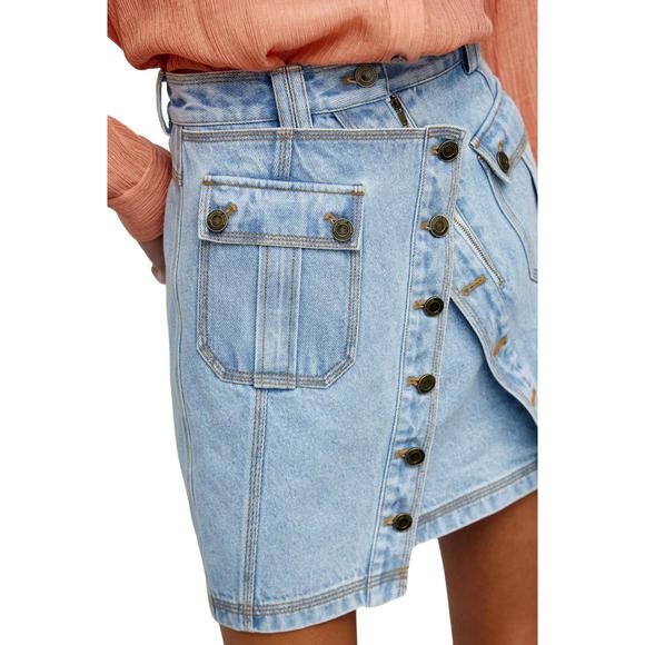 NEW SIGNIFICANT OTHER phoebe skirt in mid blue - Picture 4 of 4